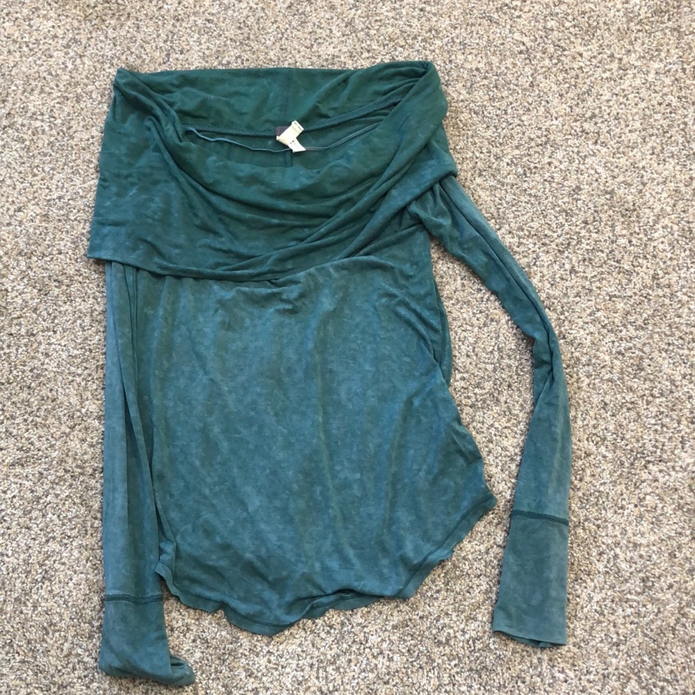 Distressed Free People Cowl Neck sweater